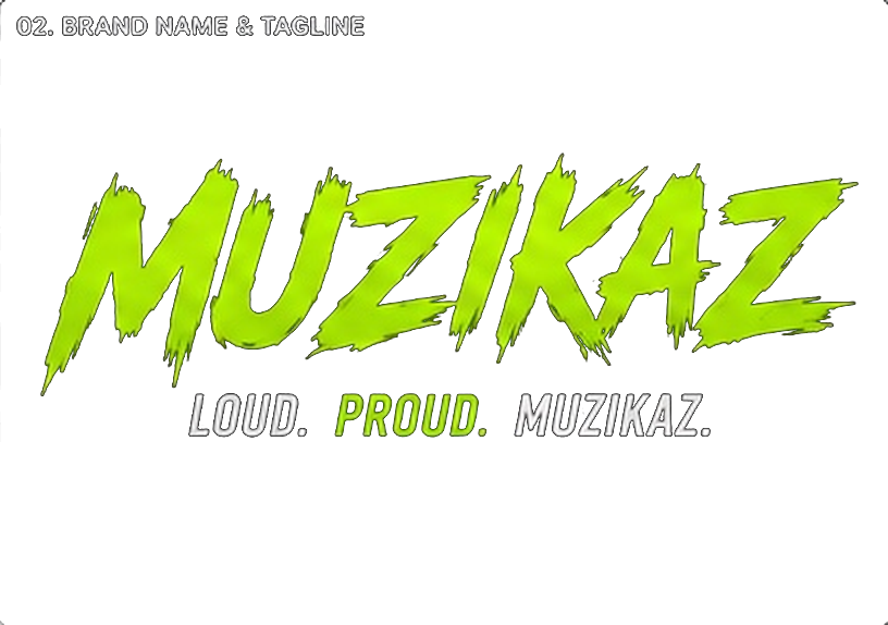 MUZIKAZ wordmark, logo, and Loud Proud Muzikaz tagline